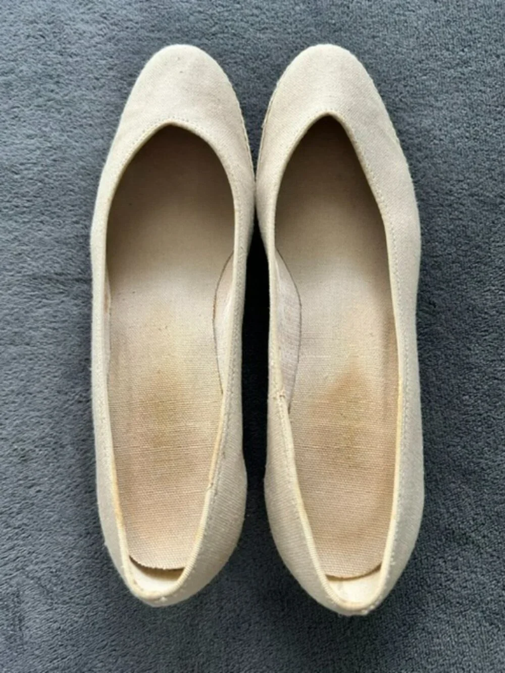 L.L.Bean Women's Khaki Espadrille Wedges, Size 7.5M